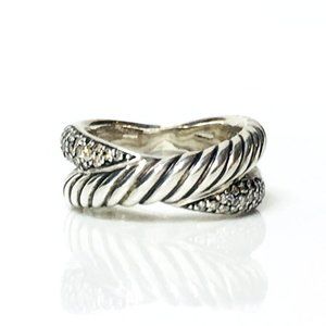David Yurman Diamond Cable Crossover Ring